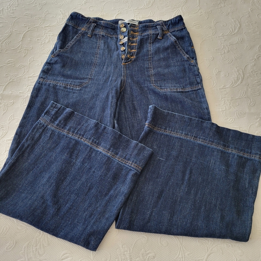 Pilcro and the letterpress by Anthropologie button front wide leg jeans